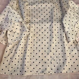 Polka Dot Ruffle Sleeve Blouse
